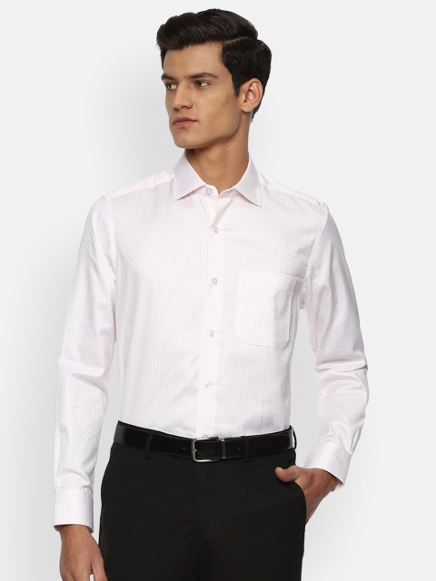 

Louis Philippe Gods & Kings Men White Opaque Printed Pure Cotton Formal Shirt