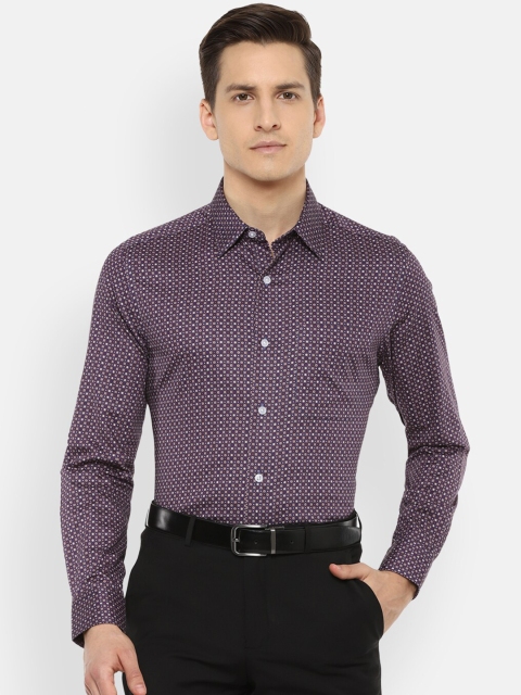 

Louis Philippe Gods & Kings Men Purple Opaque Printed Formal Shirt