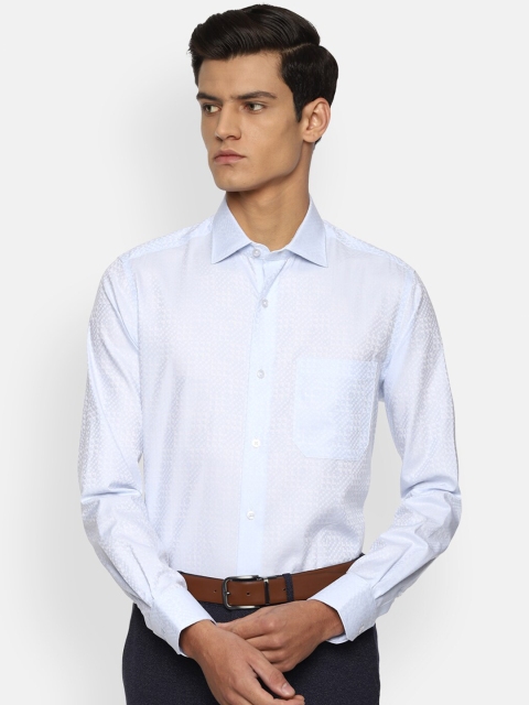 

Louis Philippe Gods & Kings Men Blue Opaque Striped Formal Shirt