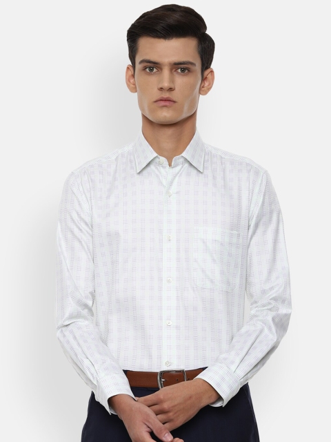 

Luxure by Louis Philippe Men White Opaque Checked Formal Shirt