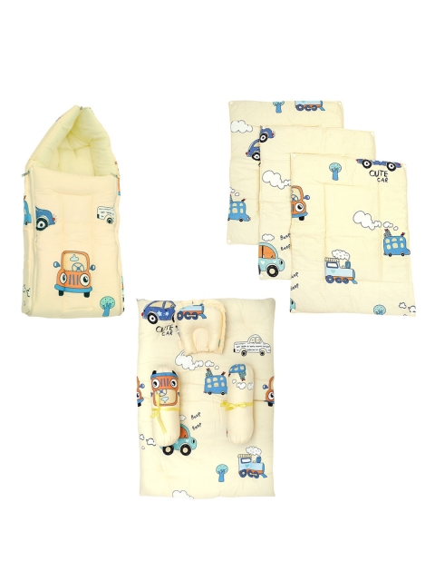 

Baby Moo Unisex Kids Yellow Printed Bedding Gift Set- 7 Piece