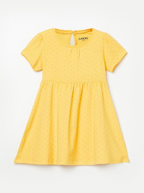 

Juniors by Lifestyle Mustard Yellow Polka Dots Cotton Dress