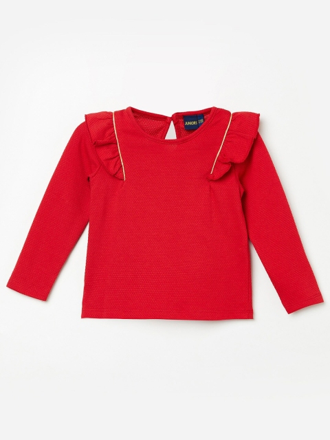 

Juniors by Lifestyle Red Ruffles Regular Top