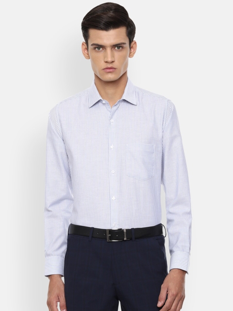 

Van Heusen Men Blue & White Striped Opaque Formal Shirt