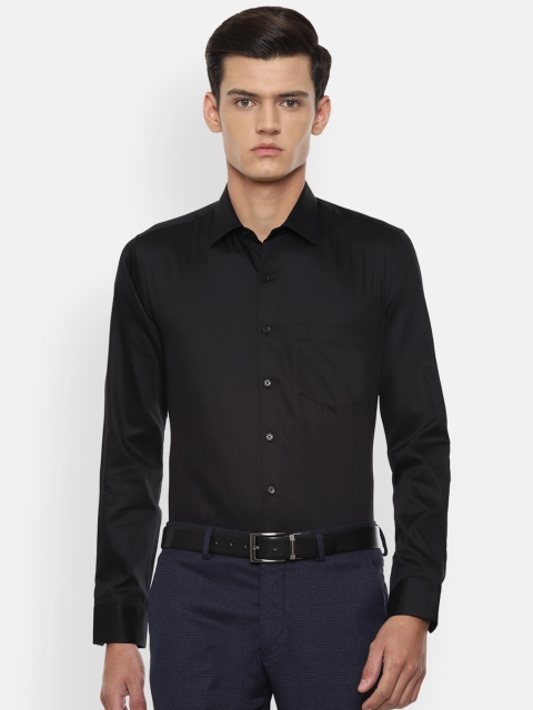 

Van Heusen Men Black Slim Fit Opaque Pure Cotton Formal Shirt