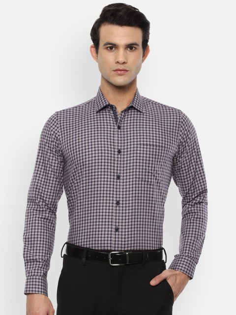 

Van Heusen Men Navy Blue Slim Fit Opaque Checked Formal Shirt