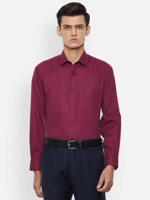 

Van Heusen Men Maroon Checked Formal Shirt