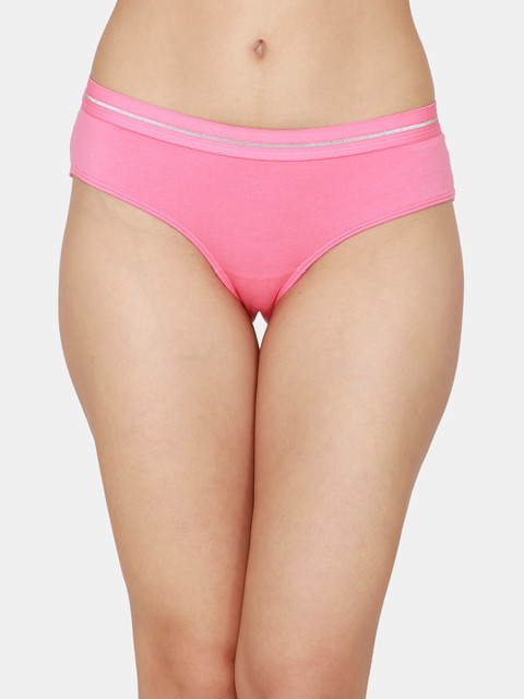 

Zivame Women Pink Solid Hipster Briefs