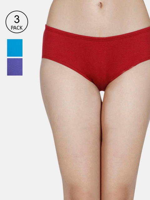 

Zivame Women Pack Of 3 Assorted Pure Cotton Hipster Briefs