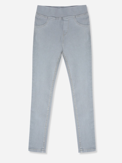 

Punkster Girls Grey Solid Skinny Fit Denim Jeggings