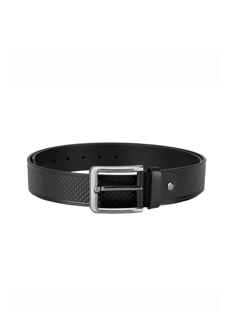 

ROSSO BRUNELLO Men Black Textured Leather Belt
