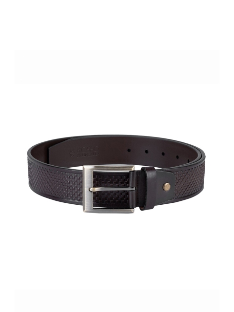 

ROSSO BRUNELLO Men Brown Textured Leather Formal Belt