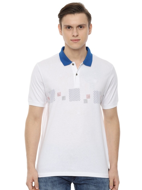 

Allen Solly Men White Typography Polo Collar Applique T-shirt