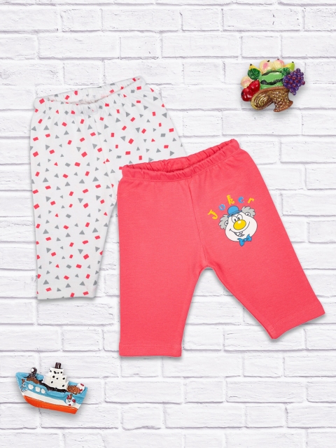 

MeeMee Infant Kids Pack Of 2 Cotton Ankle Length Leggings, White