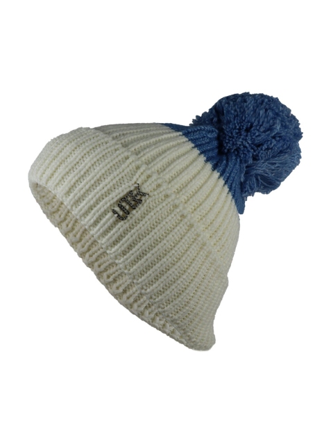 

iSWEVEN Unisex Grey & Blue Colourblocked Beanie