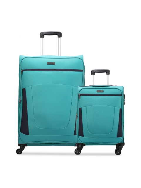 

CARRIALL Set Of 2 Sea Green Soft-Sided Trolley Suitcases