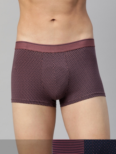 

Marks & Spencer Men Pack of 3 Printed Cotton Stretch Trunks, Burgundy