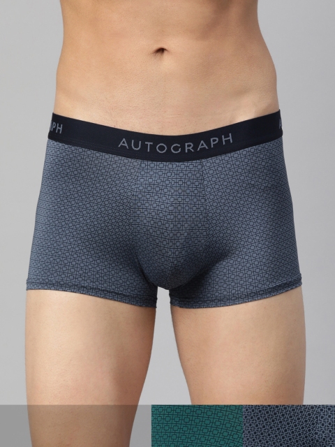

Marks & Spencer Men Pack of 3 Printed Microskin Trunks, Navy blue