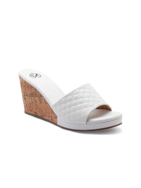 

Sole To Soul White Printed Wedge Peep Toes