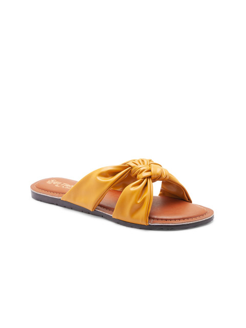 

Sole To Soul Women Yellow Open Toe Flats