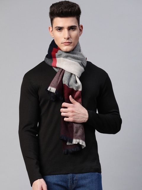 

Marks & Spencer Men Burgundy & Maroon Checked Scarf