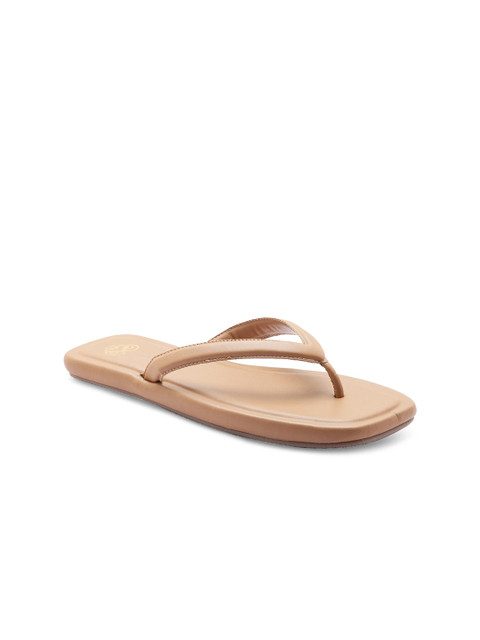 

Sole To Soul Women Camel Brown T-Strap Flats