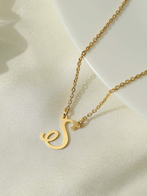 

Pipa Bella Gold-Plated Capital Initial S Necklace