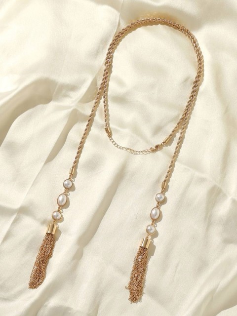 

Pipa Bella Gold-Toned Tasselled Necklace