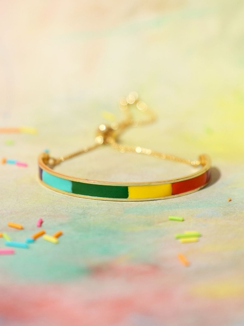 

Pipa Bella Women Multicoloured Enamelled Cuff Bracelet, Multi