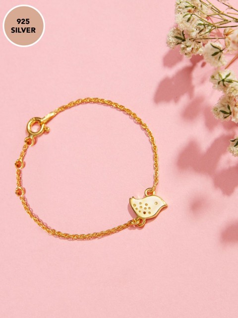 

Pipa Bella Women 18K Gold-Plated Sterling Silver Baby Bird Charm Link Bracelet