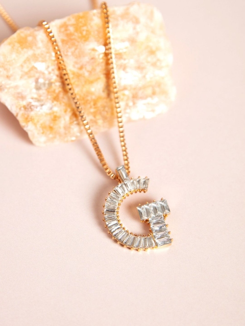 

Pipa Bella Gold-Toned & Transparent G Initial Necklace