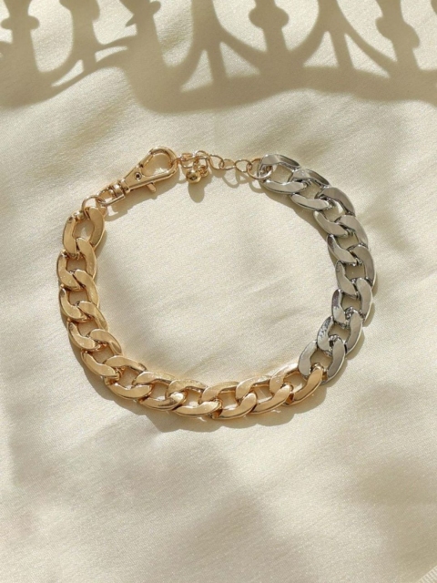 

Pipa Bella Women Gold-Toned & Silver-Toned Chain Link Bracelet