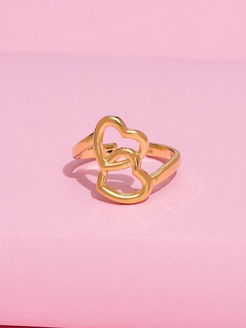 

Pipa Bella Women Gold-Plated Heart Shaped Adjustable Finger Ring