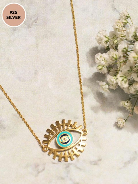 

Pipa Bella Gold-Toned Turquoise Blue Evil Eye Necklace