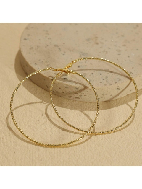 

Pipa Bella Gold-Toned Circular Textured Hoop Earrings