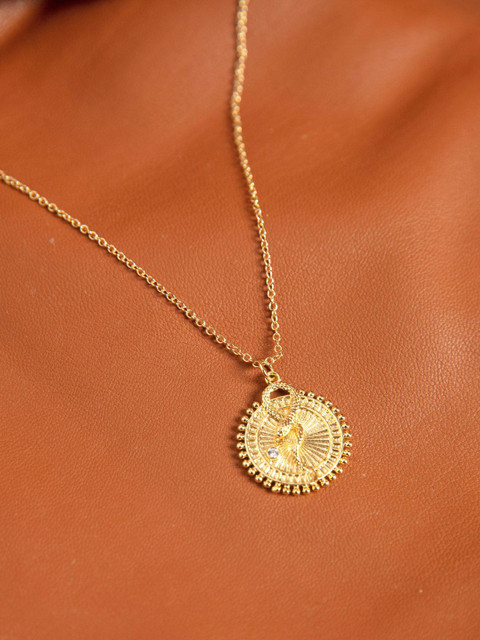 

Pipa Bella Gold-Toned Circular Textured Necklace