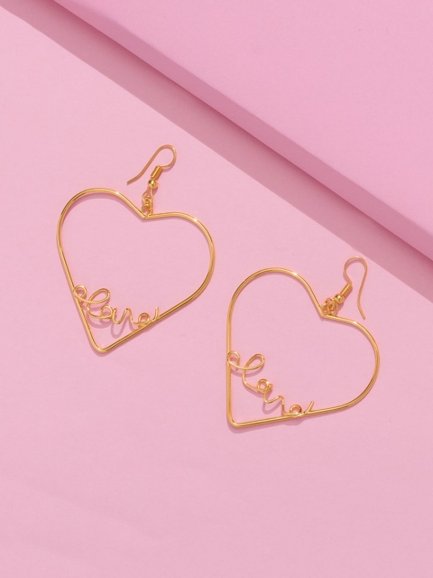 

Pipa Bella Gold-Toned Heart Shaped Love Drop Earrings