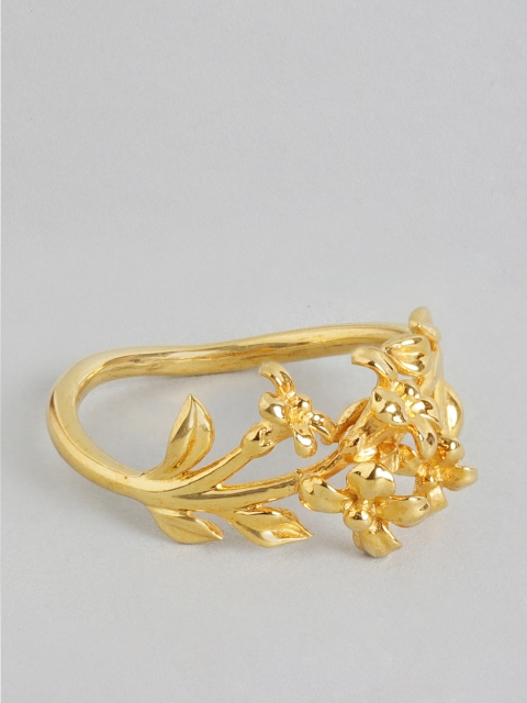 

Pipa Bella Women Sterling Silver Gold-Plated Floral Finger Ring
