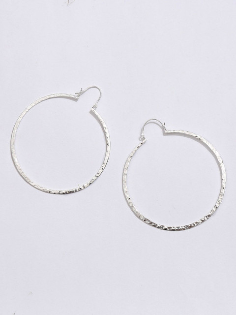 

Pipa Bella Silver-Toned Hammered Circular Hoops