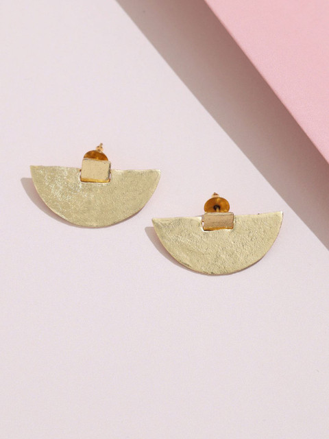 

Pipa Bella Gold-Toned Semi-Circle Geometric Drop Earrings