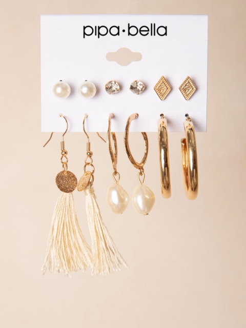 

Pipa Bella Set of 6 Gold-Toned Earrings