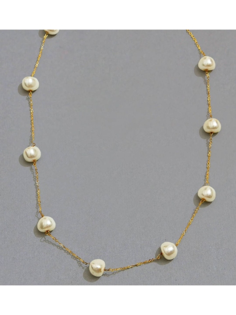 

Pipa Bella Off-White Gold-Plated Beaded Necklace