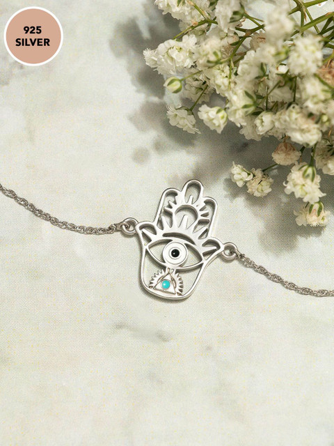 

Pipa Bella Blue 18K Silver-Plated Enamelled Aslan Evil Eye Link Bracelet