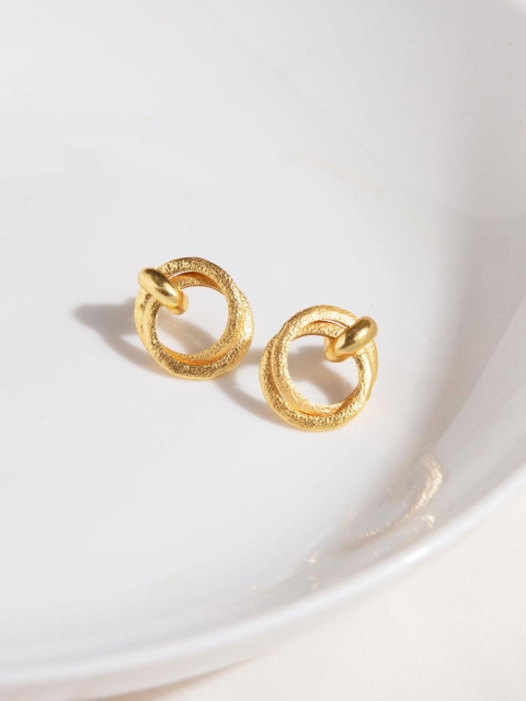 

Pipa Bella Gold-Toned Circular Layered Studs Earrings