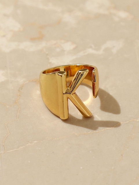 

Pipa Bella Women Gold-Plated K Initial Adjustable Ring