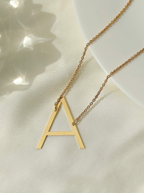 

Pipa Bella 18k Gold-Plated Slanted Initial A Link Necklace