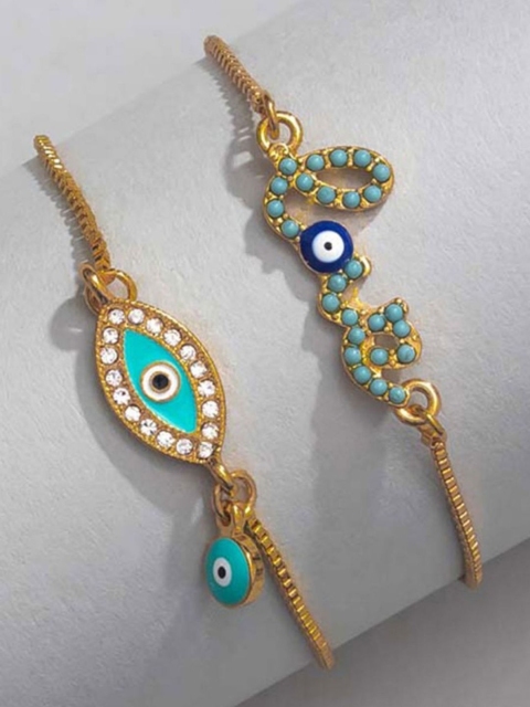 

Pipa Bella Set of 2 Turquoise Blue Gold-Plated Bracelets