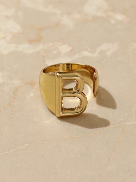 

Pipa Bella Women Gold-Plated B Initial Adjustable Finger Ring