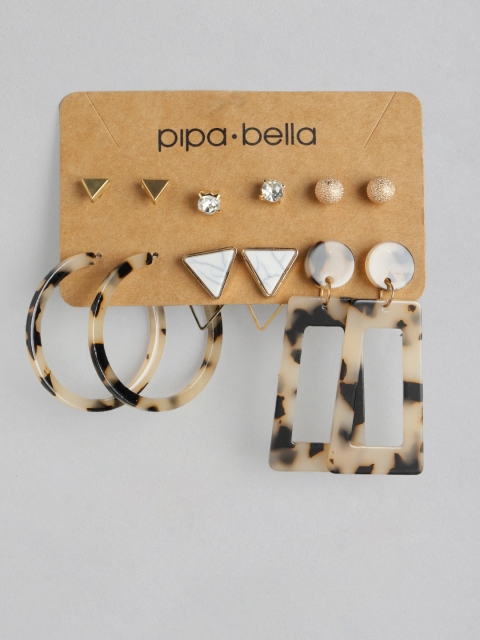 

Pipa Bella Set of 6 Earrings, Cream