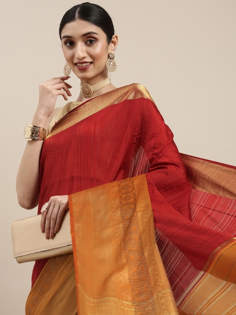

MIMOSA Maroon Zari Art Silk Kanjeevaram Saree